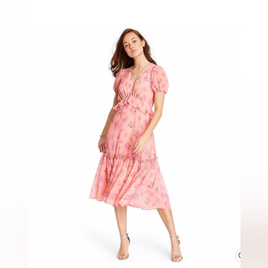 Nwot Loveshackfancy X Target Fleur Chiffon Midi Dress Size 12